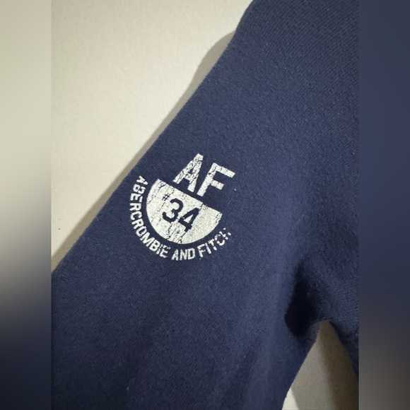 Vintage Abercrombie and Fitch Navy Long Sleeve Top tshirt Small FITCH # 34 - Picture 3 of 6